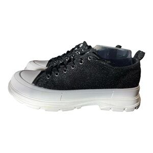 True Religion Janis Platform Sneakers Black Glitter Accent Women’s Size 10